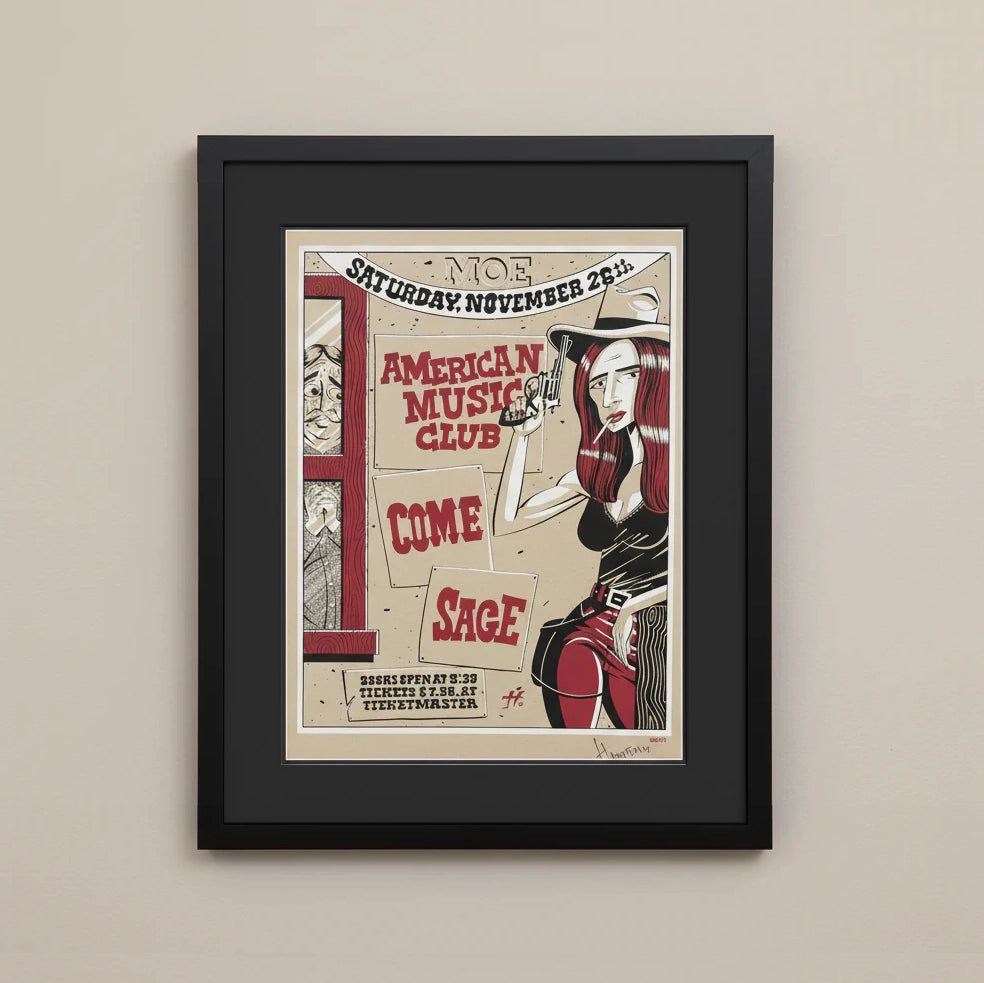 American Music Club /  Come /  Sage — Justin Hampton, Signed & Numbered Screenprint (1995)