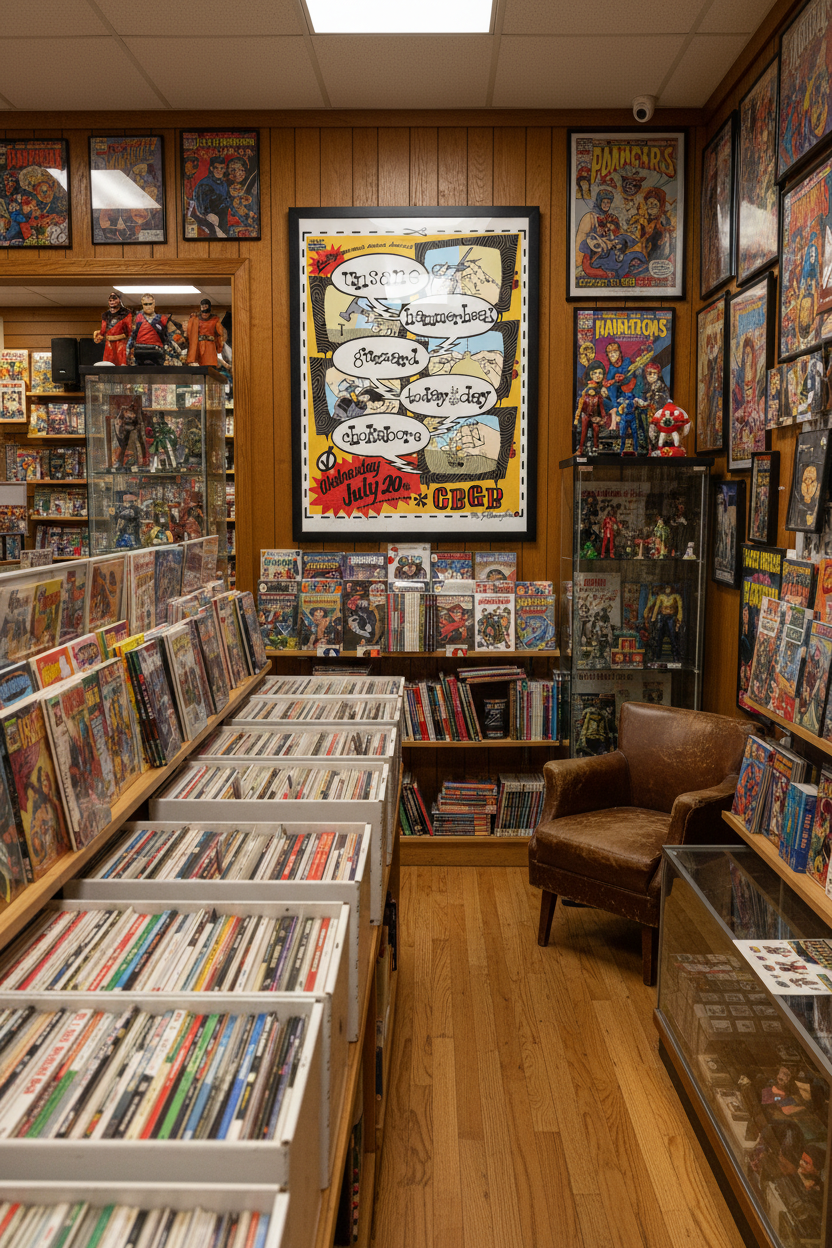 CBGB Comic Poster in Comic Book Shop
