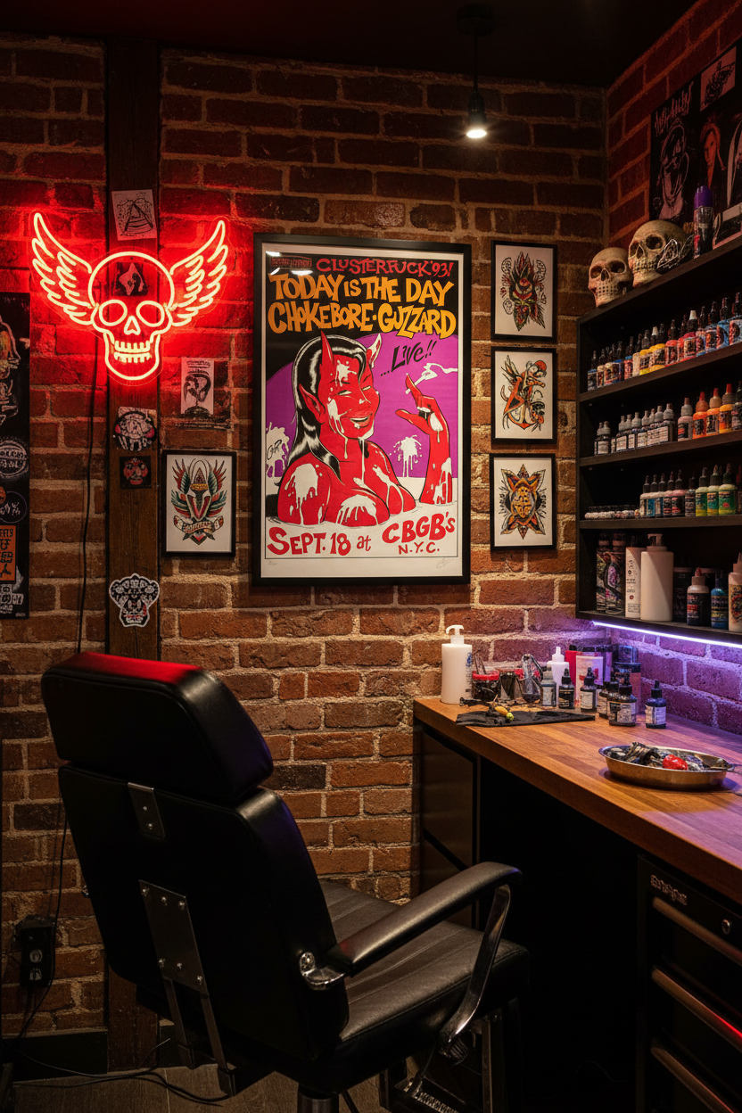 Clusterfuck Poster in Tattoo Parlor