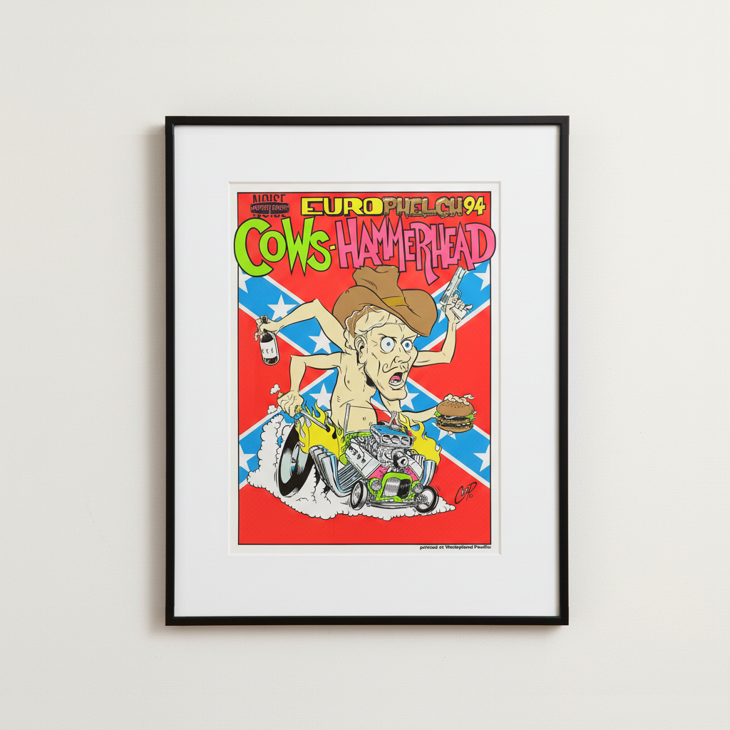 Cows + Hammerhead — Europhelch ’94 Tour Poster — Coop, Screenprint (1994)