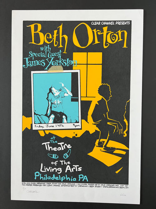 Beth Orton /  James Yorkston — Theatre of the Living Arts — Dave Crosland (Drowning Creek Studio) Signed & Numbered Screenprint (2002)