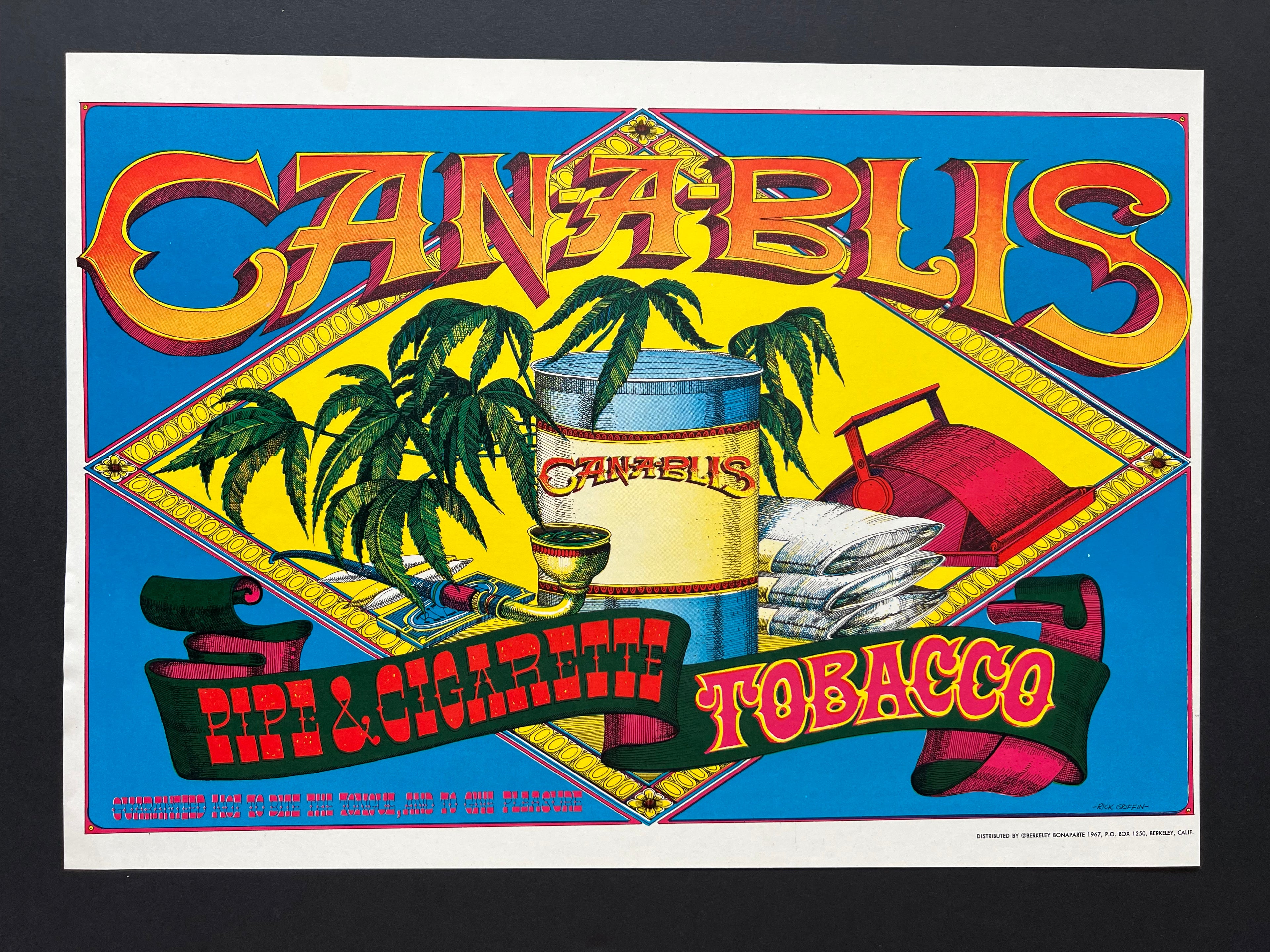 CAN-A-BLIS — Pipe & Cigarette Tobacco Advertising Poster — Rick Griffin, Offset Lithograph (1967)