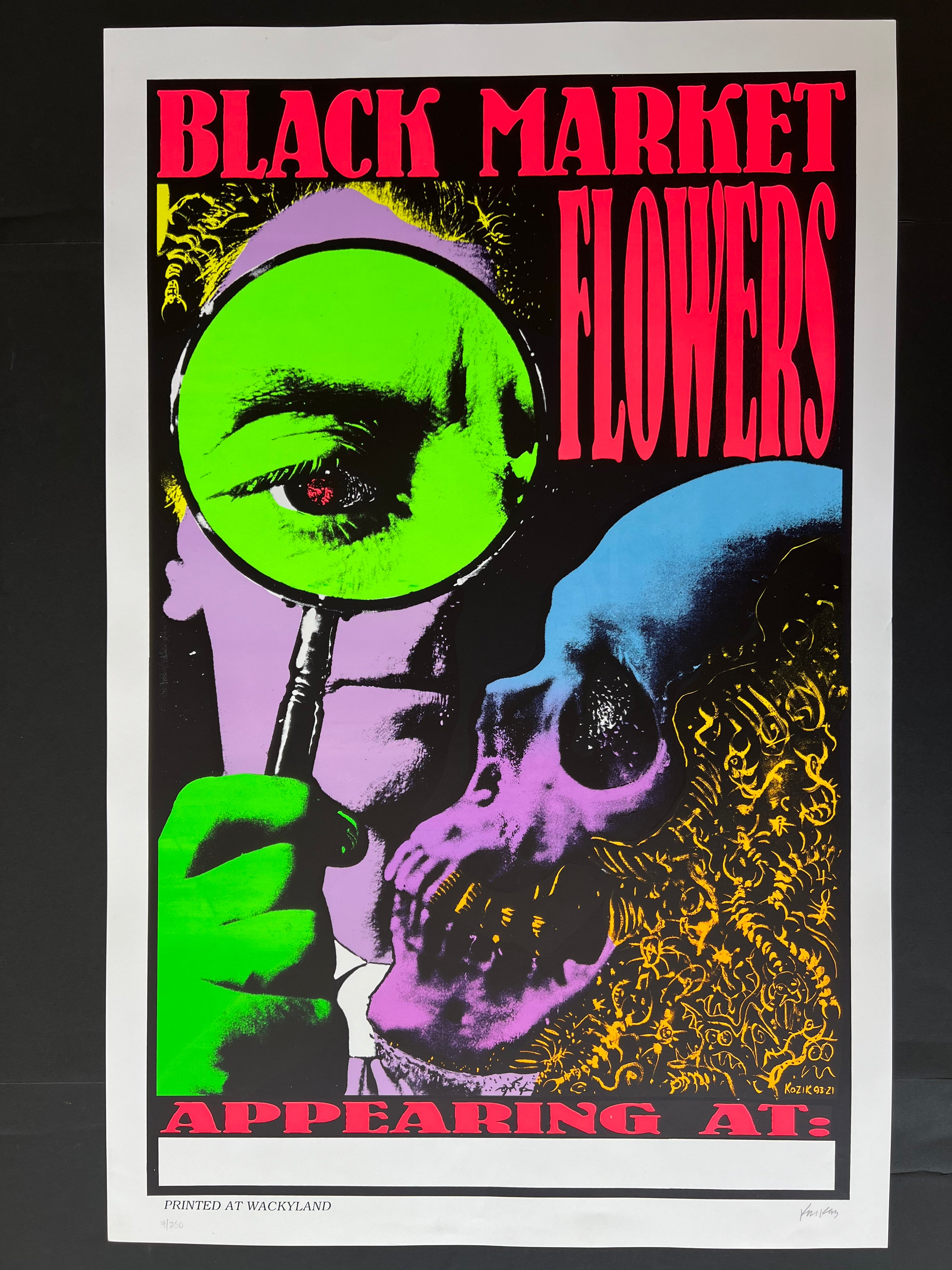 Black Market Flowers — 1993 Tour — Frank Kozik, Screenprint (1993)