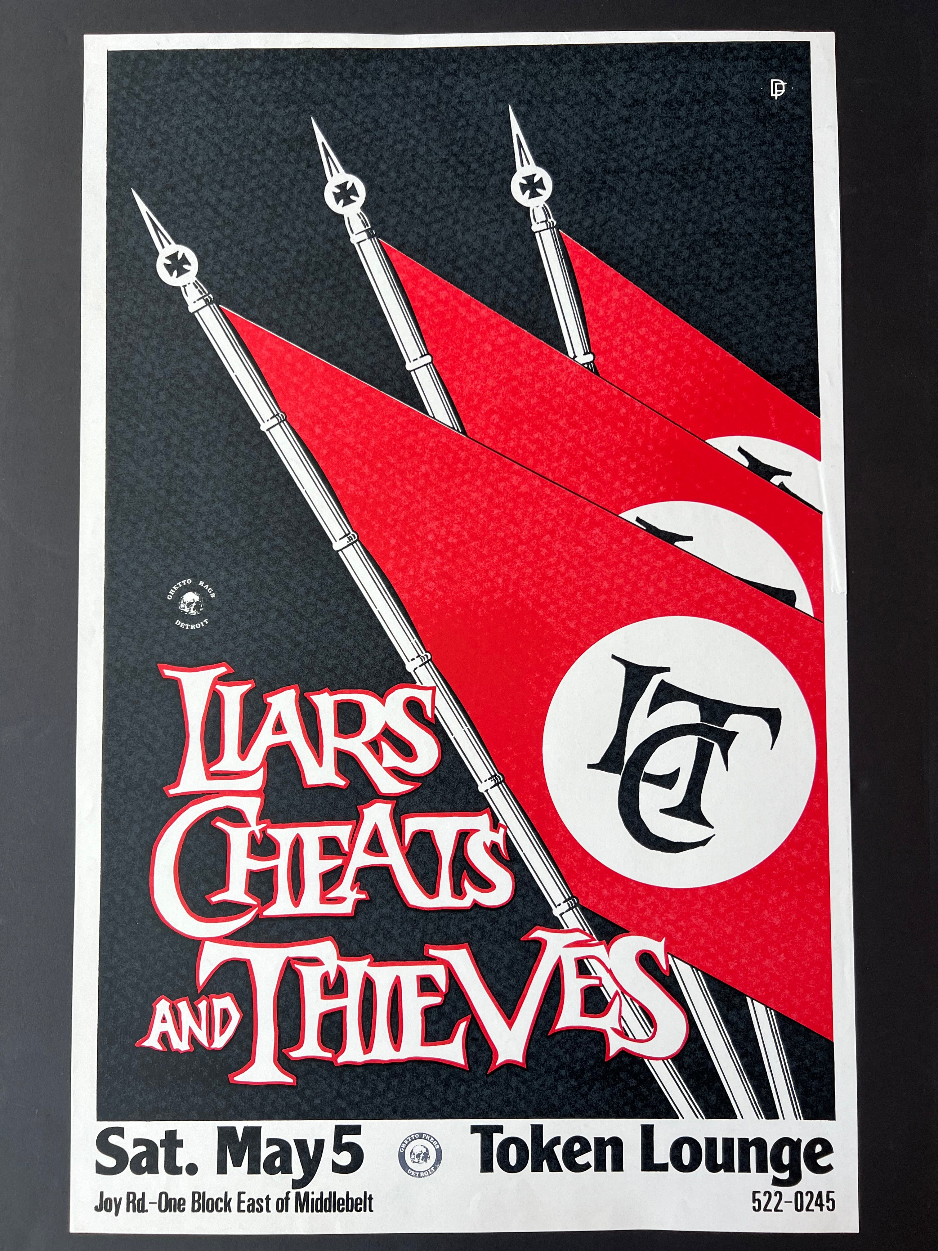 Liars Cheats & Thieves — Token Lounge, Detroit — Ghetto Press, Screenprint (1990)