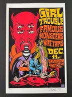 Girl Trouble /  Famous Monsters /  Wire Taps — Seattle — Alan Forbes, Signed & Numbered Screenprint (1998)