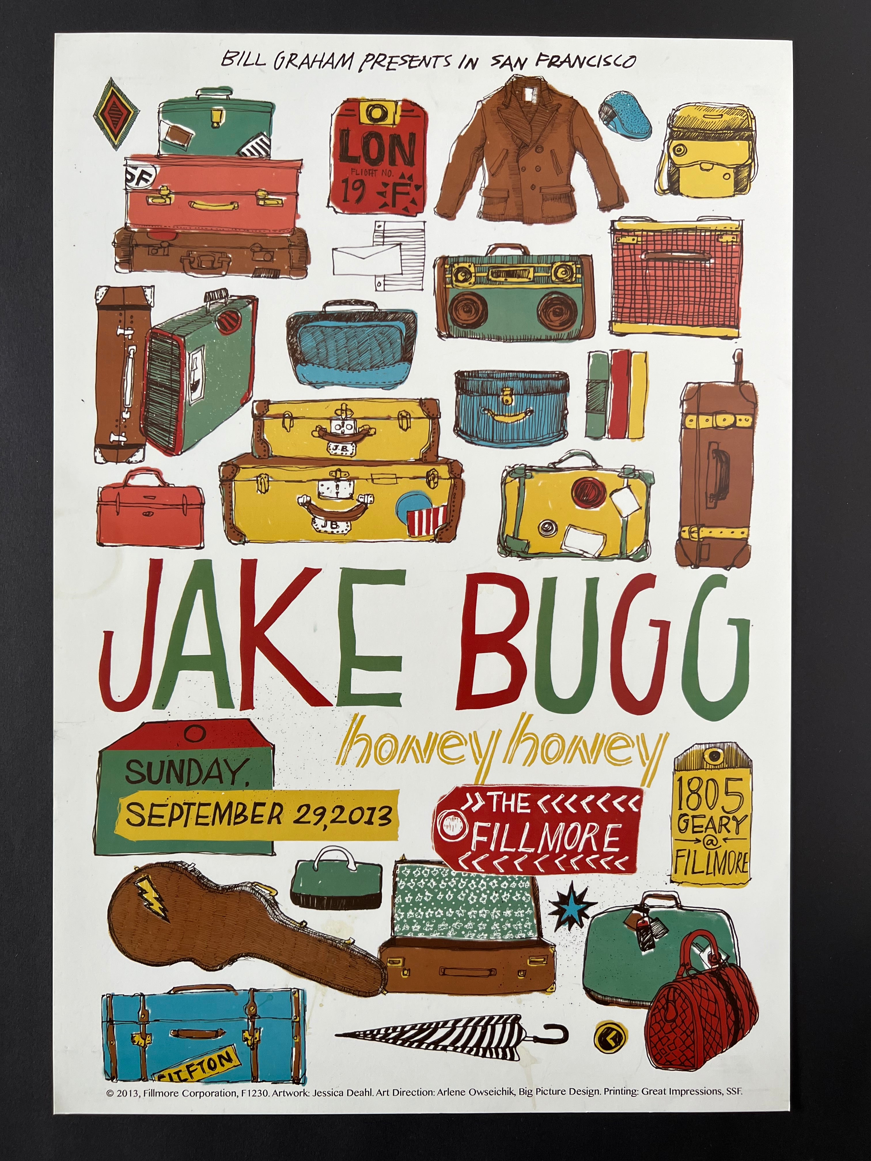 Jake Bugg / HoneyHoney — The Fillmore — Jessica Deahl / Arlene Owseichik, Offset Lithograph (2013)