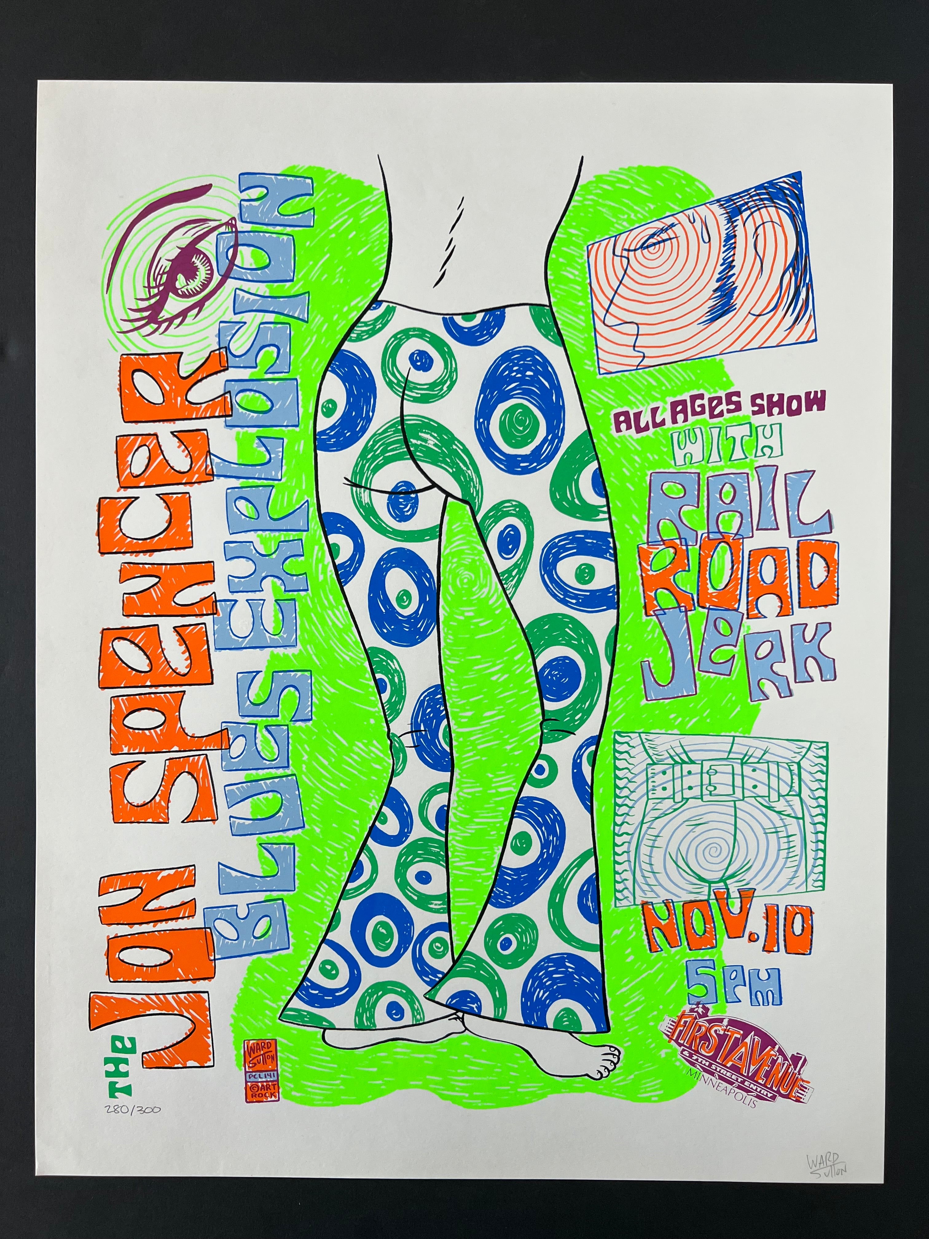 Jon Spencer Blues Explosion /  Railroad Jerk — First Avenue — Ward Sutton Signed & Numbered Screenprint (1996)