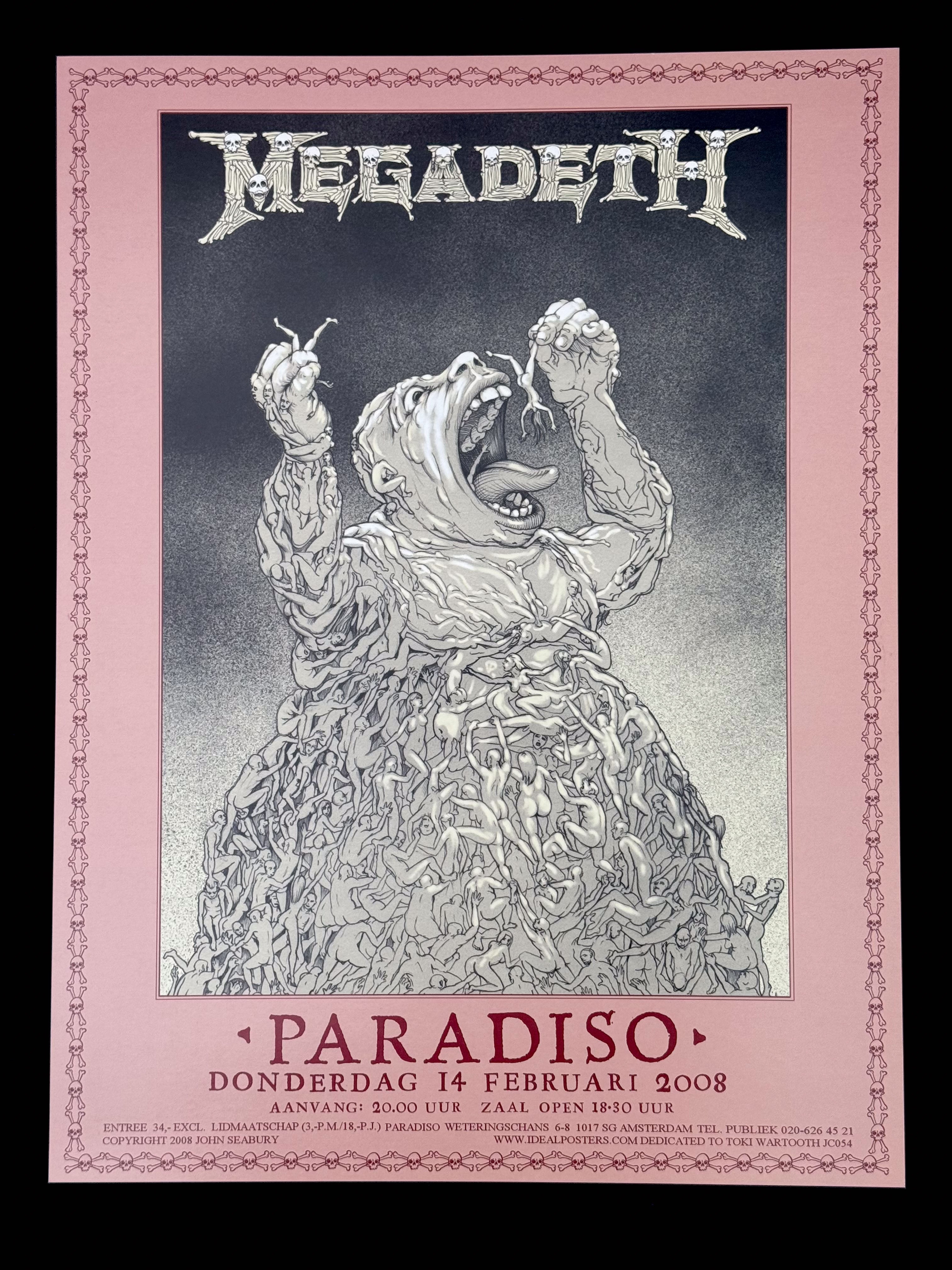 Megadeth — Paradiso, Amsterdam — Valentine's Day — John Seabury, Offset Lithograph (2008)