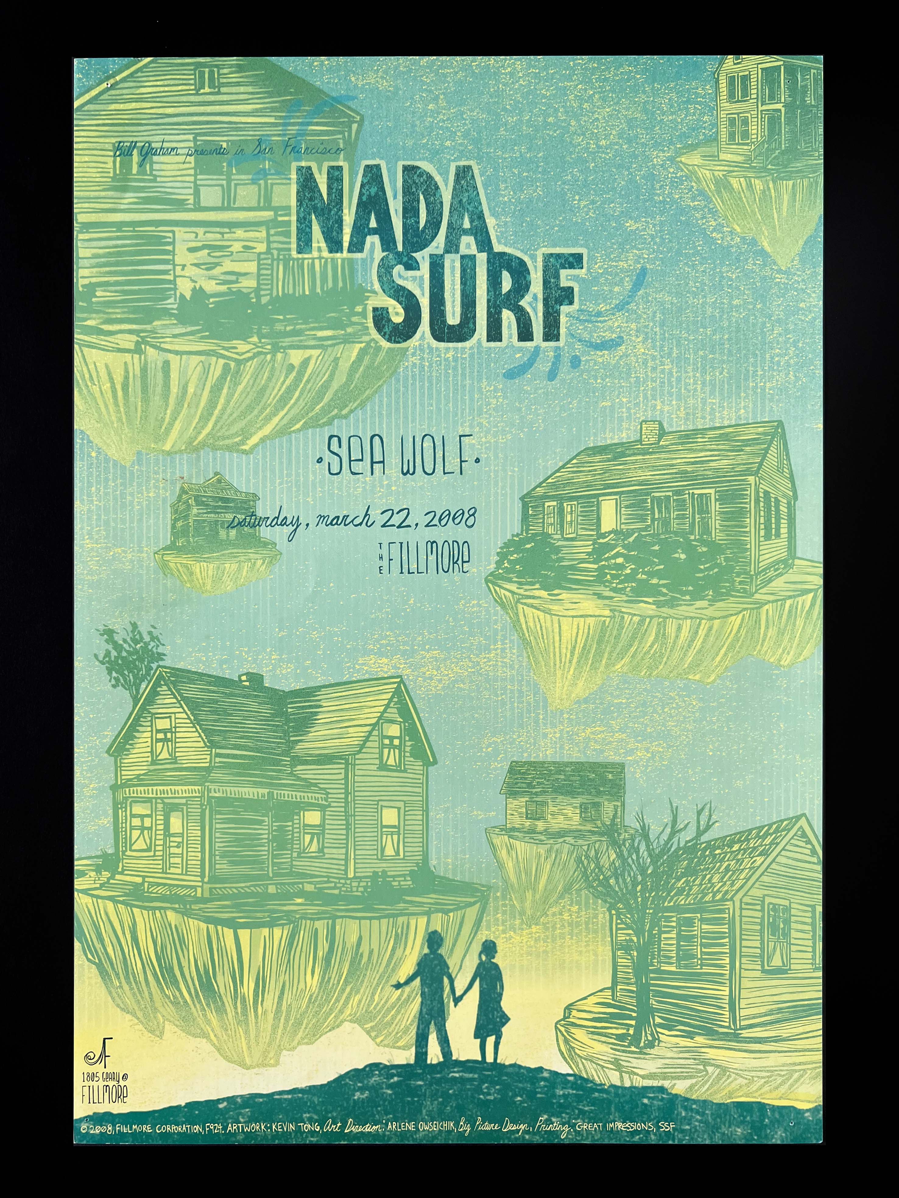 Nada Surf / Sea Wolf — The Fillmore —  Kevin Tong, Offset Lithograph (2008)