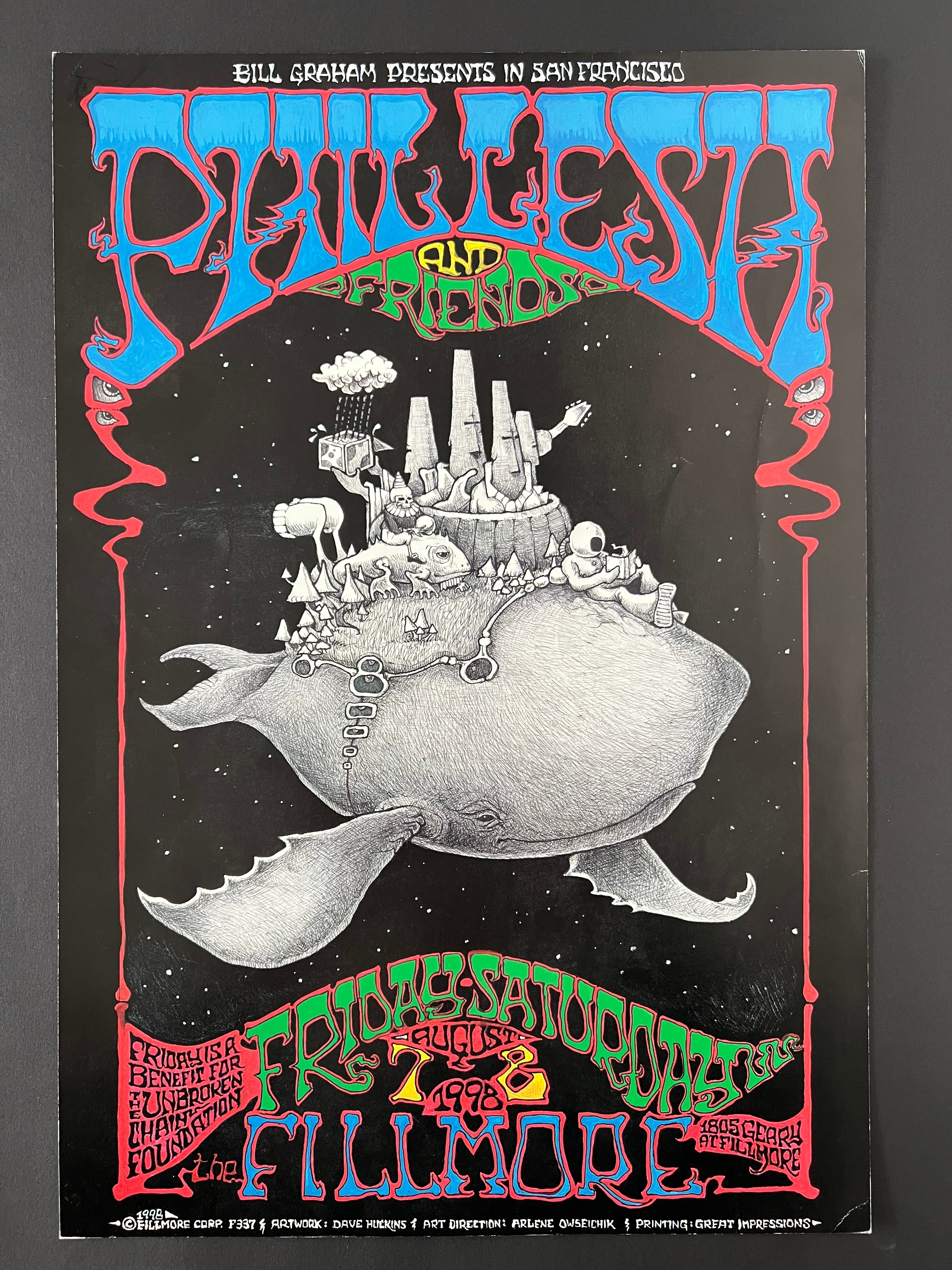 Phil Lesh and Friends — The Fillmore — Dave Huckins, Offset Lithograph (1998)