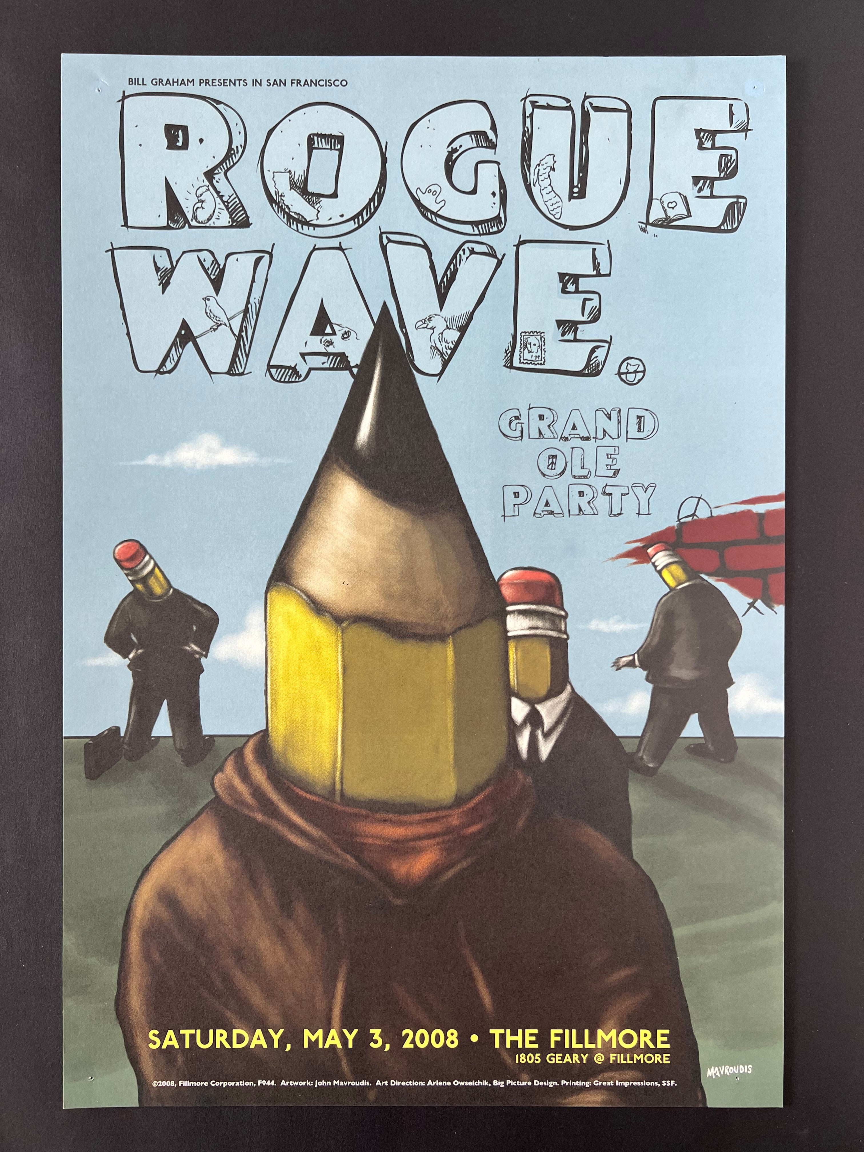 Rogue Wave / Grand Ole Party — The Fillmore — John Mavroudis, Offset Lithograph (2008)
