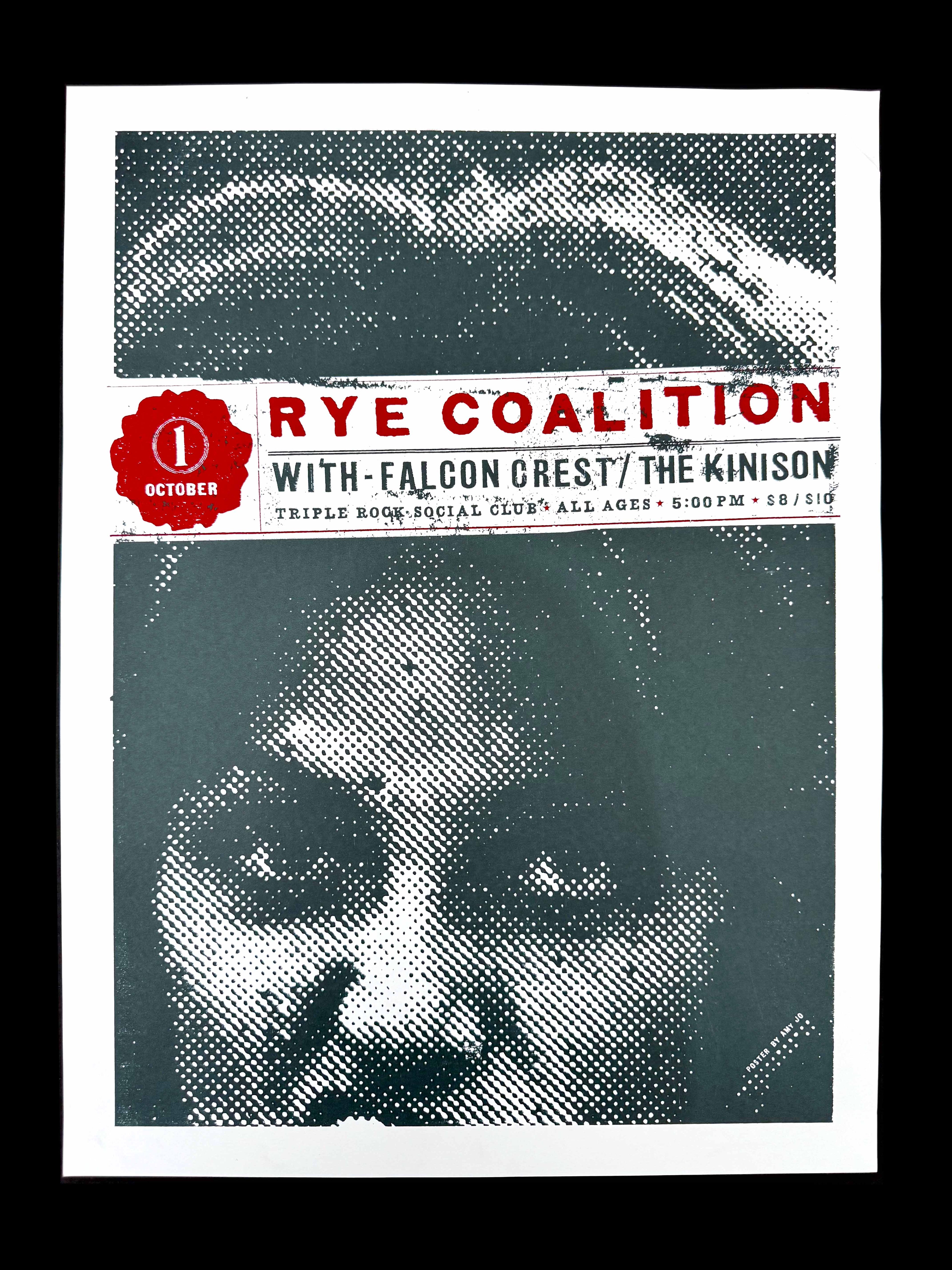 Rye Coalition / Falcon Crest / The Kinison —  Triple Rock Social Club  —  Amy Jo, Signed and Numbered Screenprint (2004)