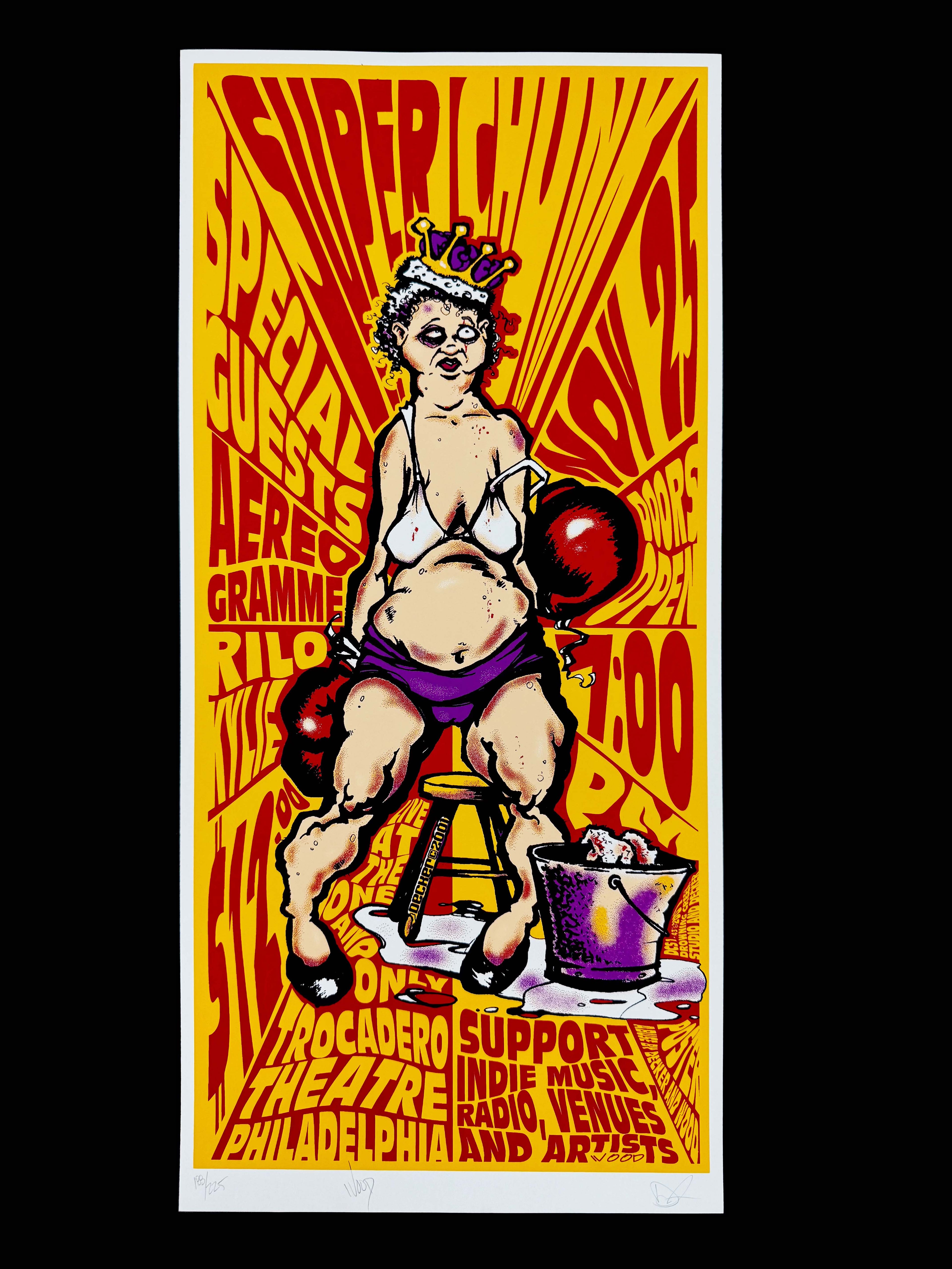 Superchunk / Aereogramme / Rilo Kylie — Trocadero Theatre — Jeff Wood / James Decker, Signed & Numbered Screenprint (2001)