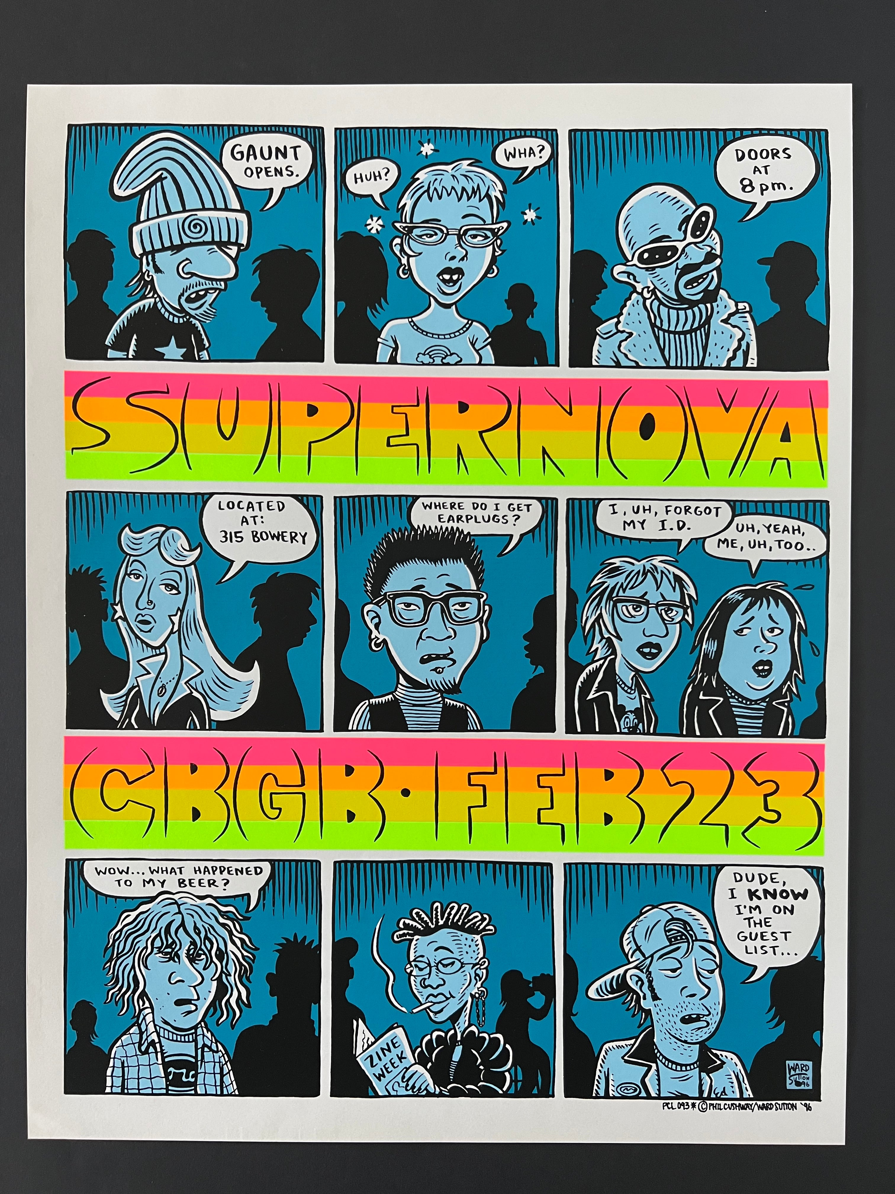 Supernova — CBGB — Ward Sutton, Screenprint (1996)