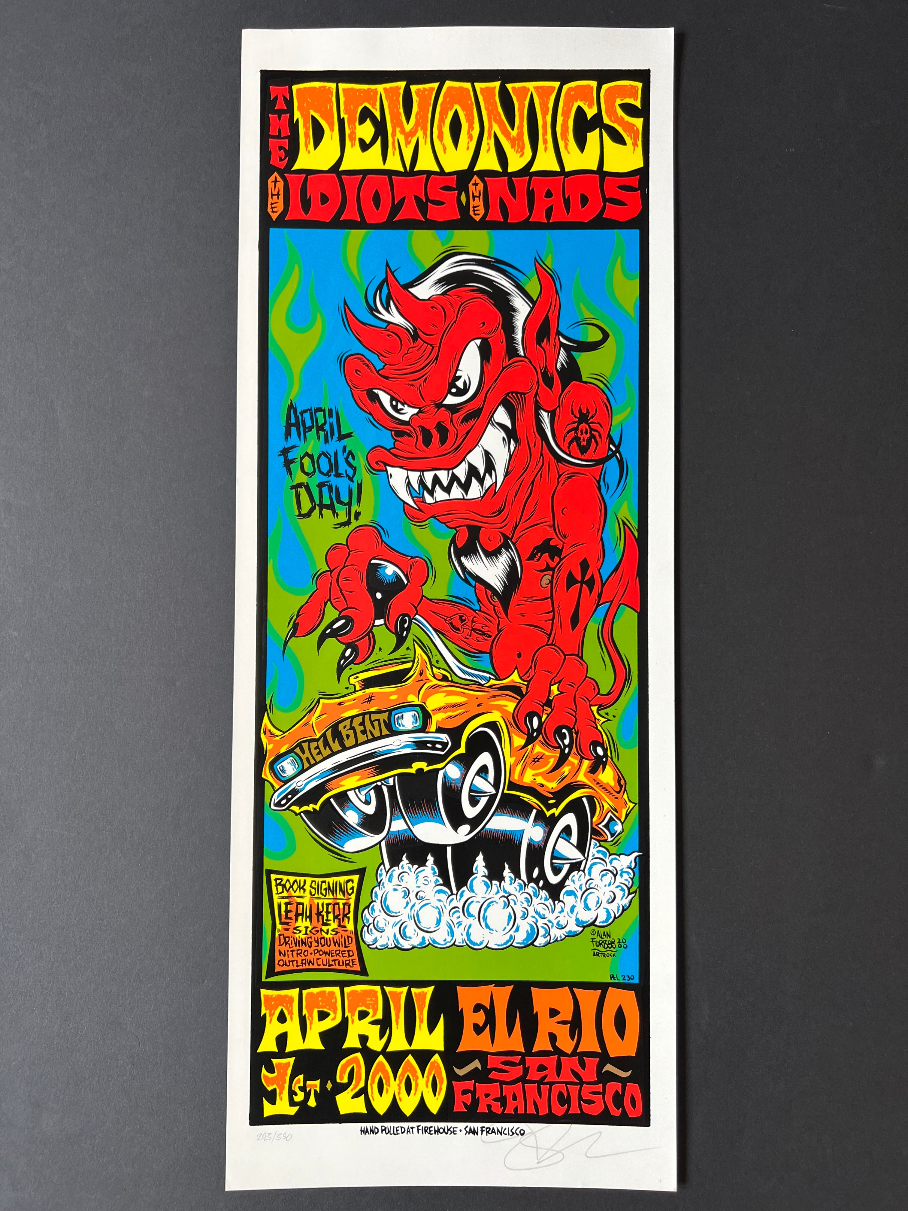 The Demonics /  The Idiots /  The Nads — San Francisco — Alan Forbes, Signed & Numbered Screenprint (2000)