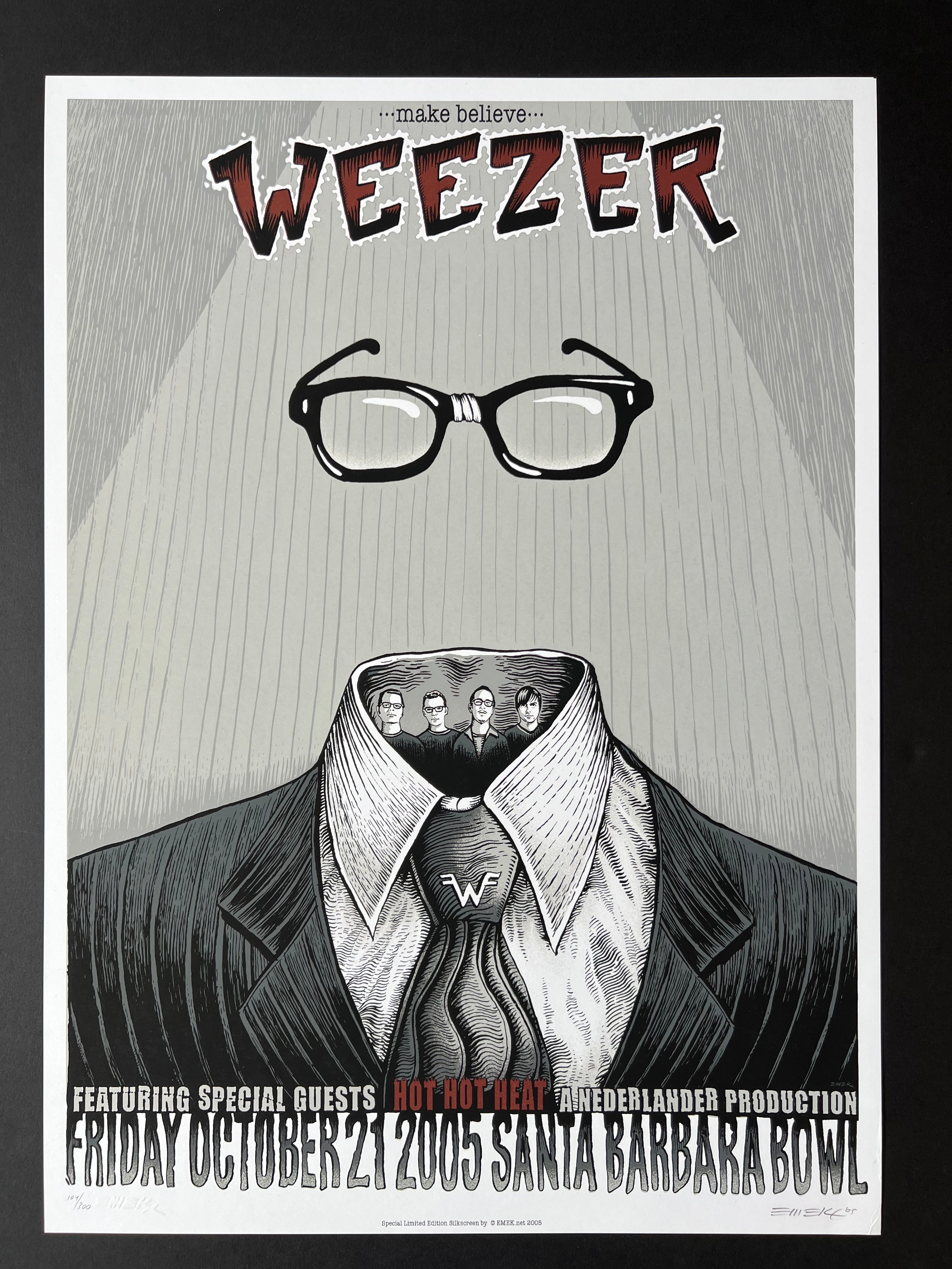 Weezer — Santa Barbara Bowl — Emek, Screenprint (2005)