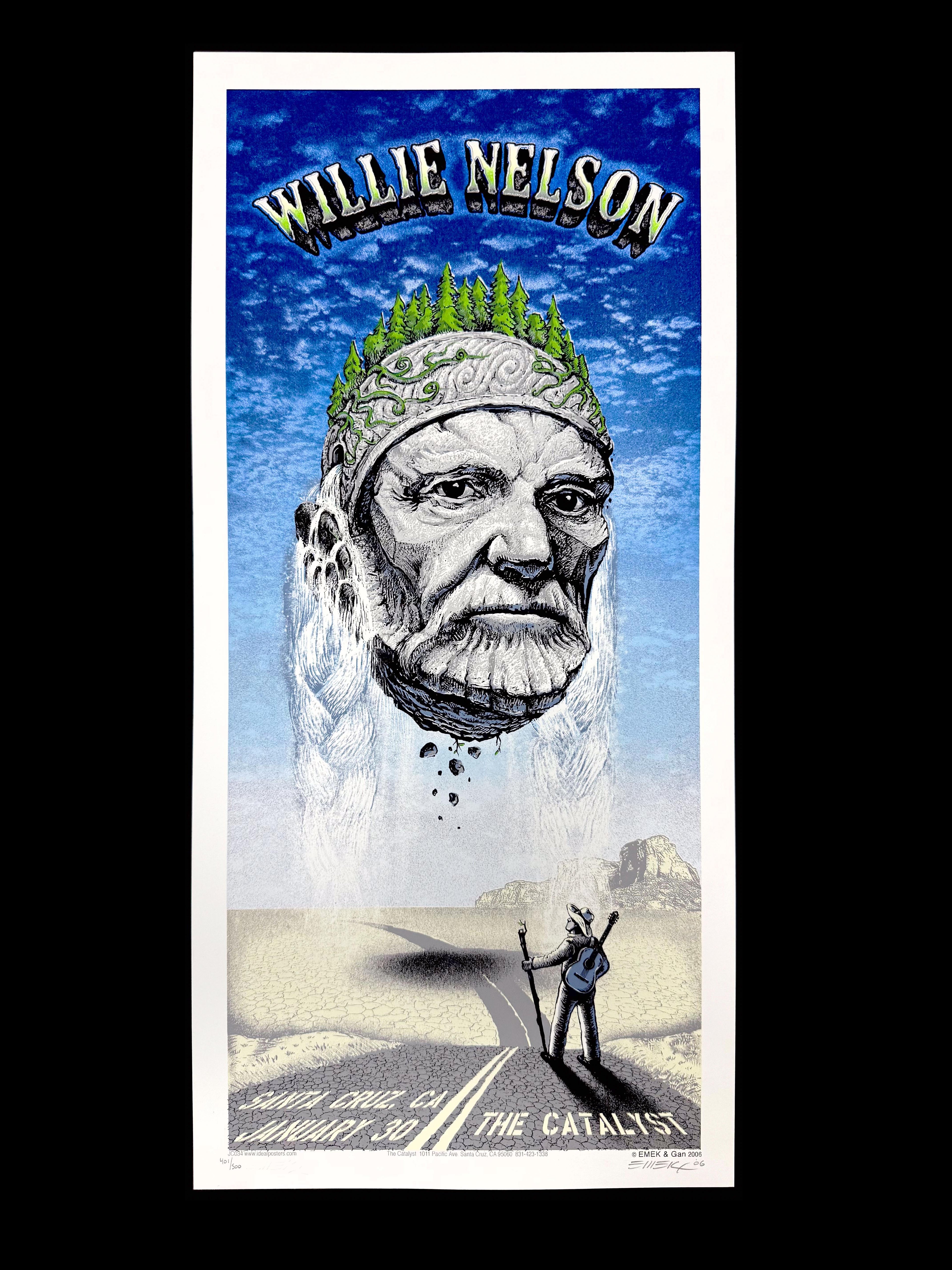 Willie Nelson — The Catalyst — Emek, Signed & Numbered Screenprint (2006)