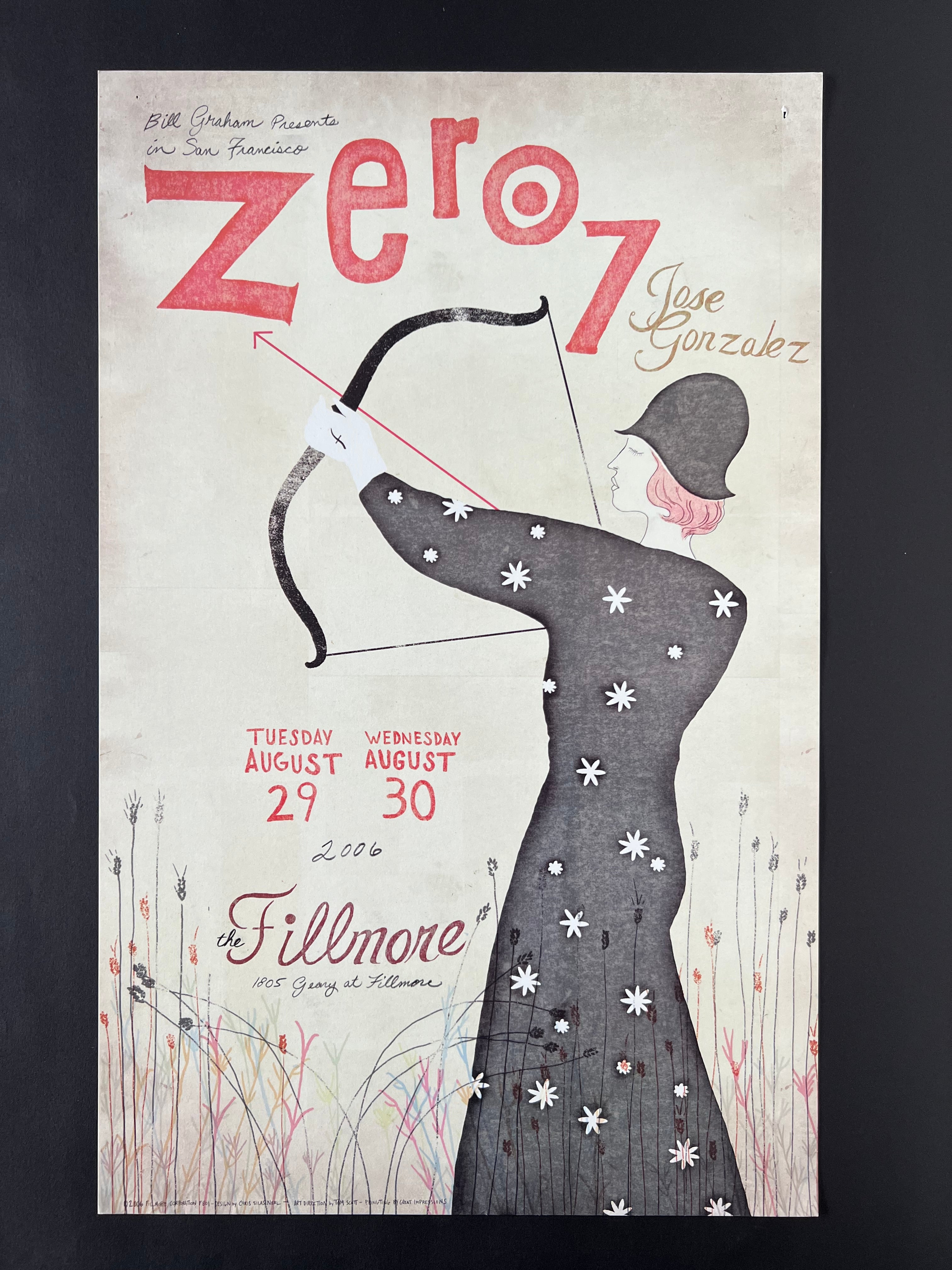 Zero 7 / Jose Gonzalez — The Fillmore — Chris Silas Neal, Offset Lithograph (2008)