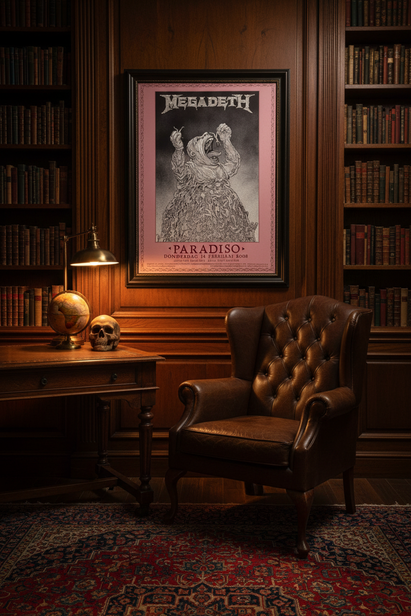Megadeth Poster in Gothic Library