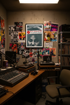 Rye Coalition Poster in College Radio Station