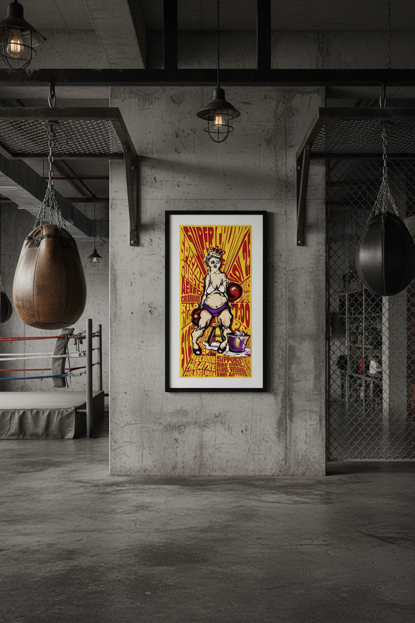 Superchunk Poster in Industrial Boxing Gym