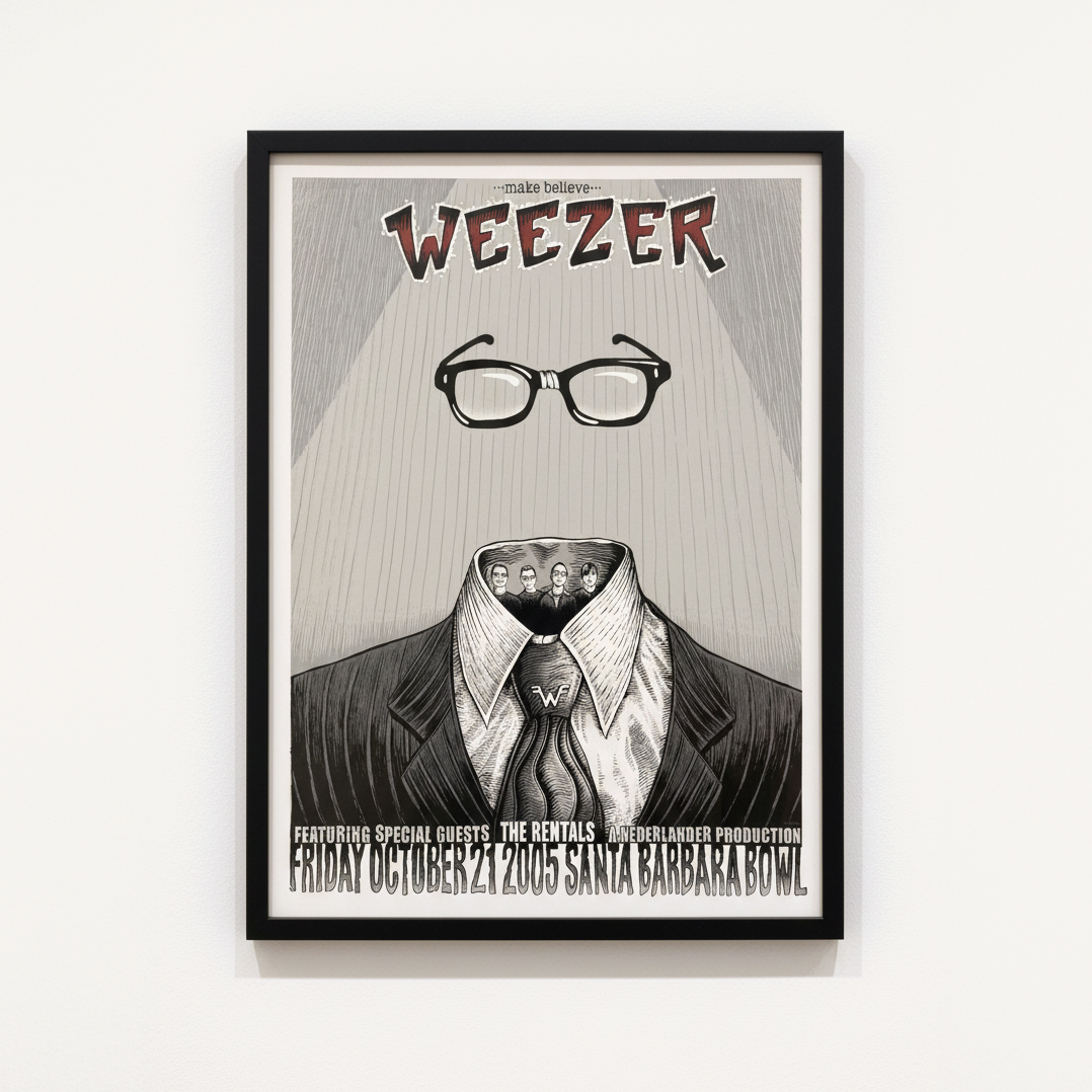 Weezer — Santa Barbara Bowl — Emek, Screenprint (2005)